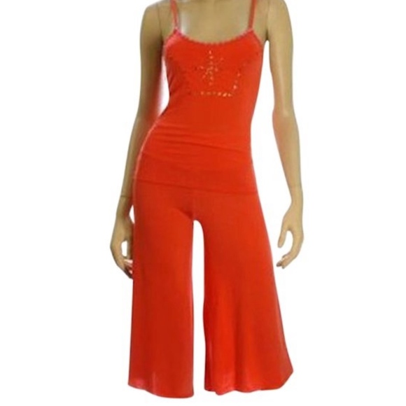 NWT Women's 2pc Rhinestone Top Gaucho Bottom Set - Picture 1 of 2